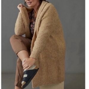 Anthropologie Cozy Tan Sweater Cardigan